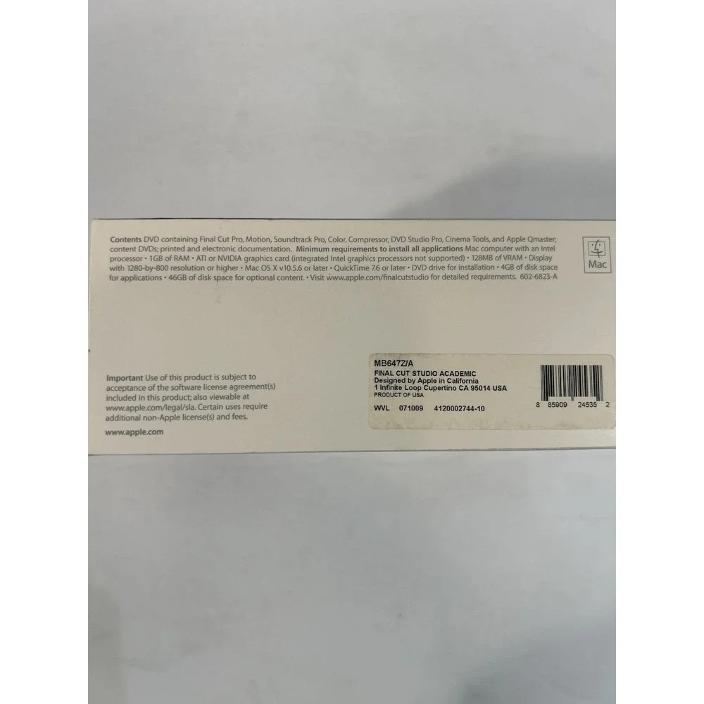 Apple Final Cut Studio 3 Academic Final Cut Pro 7 Complete Box Set MB647Z/A